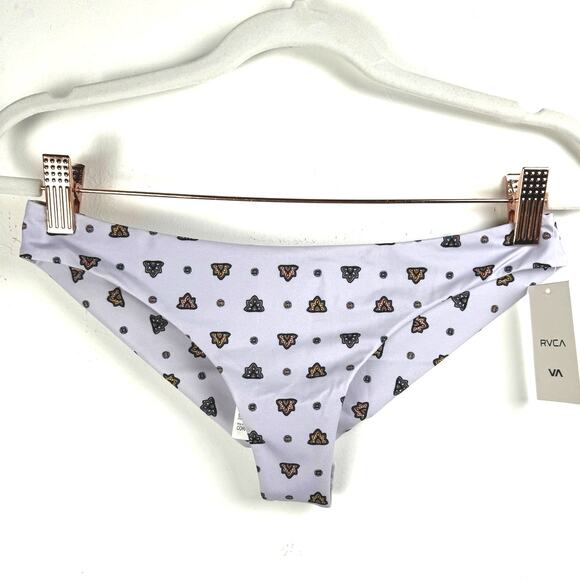 NWT RVCA Women's Foulard Cheeky Lavender Pattern Print Bikini Bottom Small - Picture 3 of 12